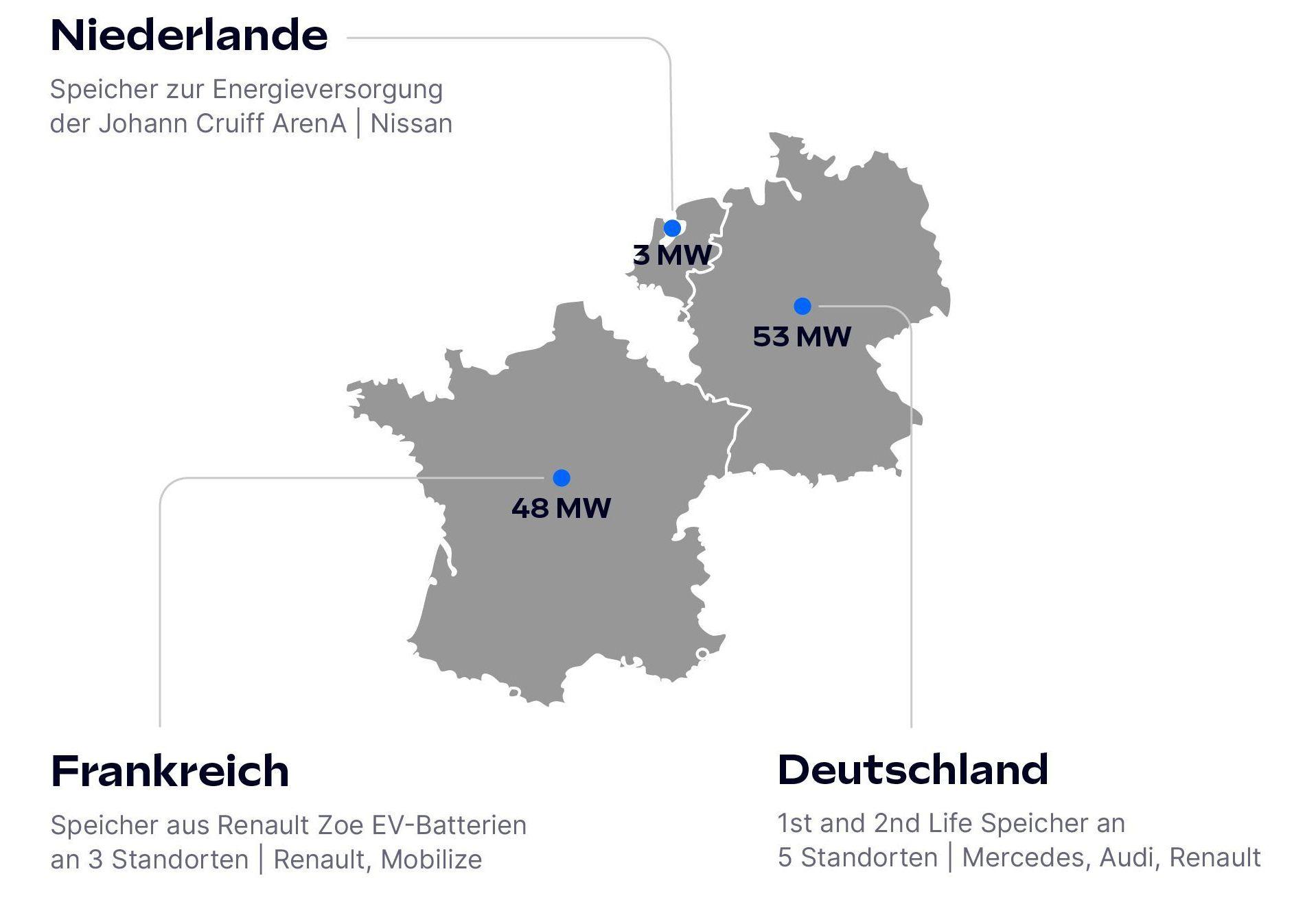 Map: Standorte Batteriespeicher