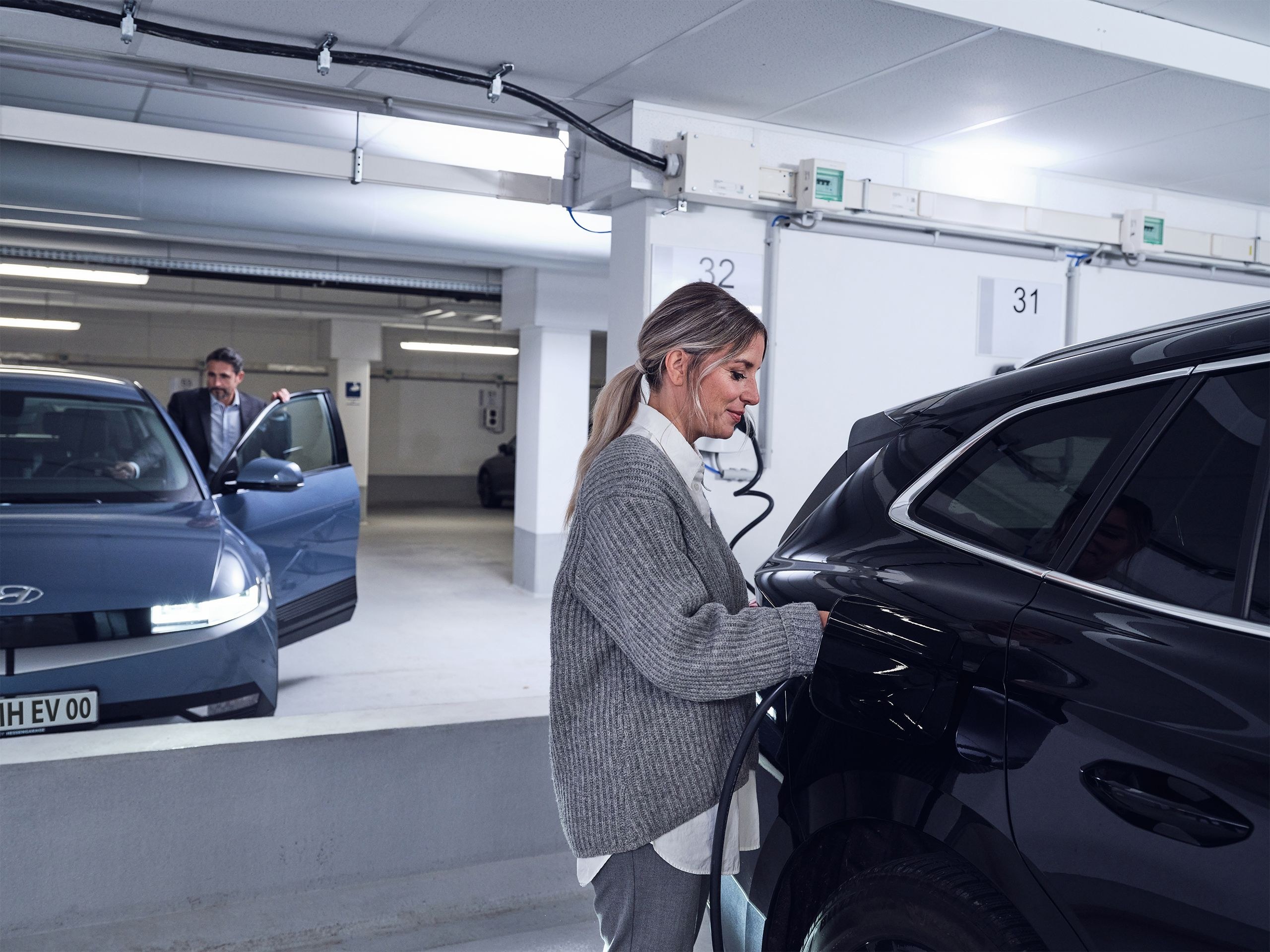 E-Auto laden in der Tiefgarage
